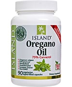 bottle of oregano oil capsules